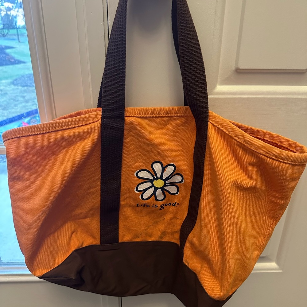 Life is Good Orange Tote Bag